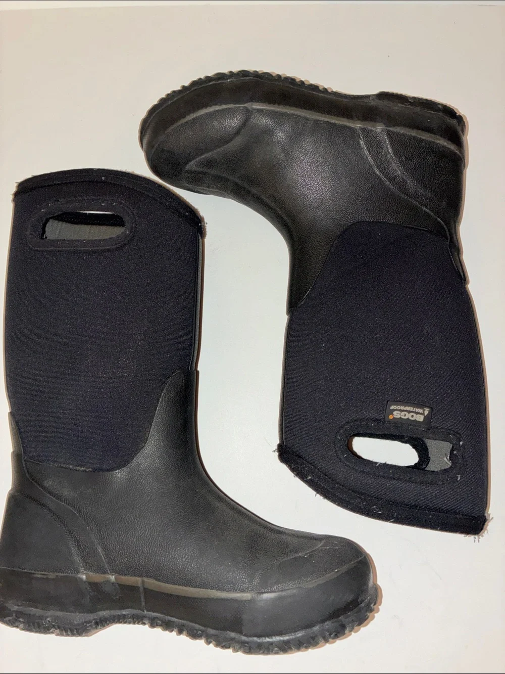 BOGS black neoprene rubber boots kids 33 2